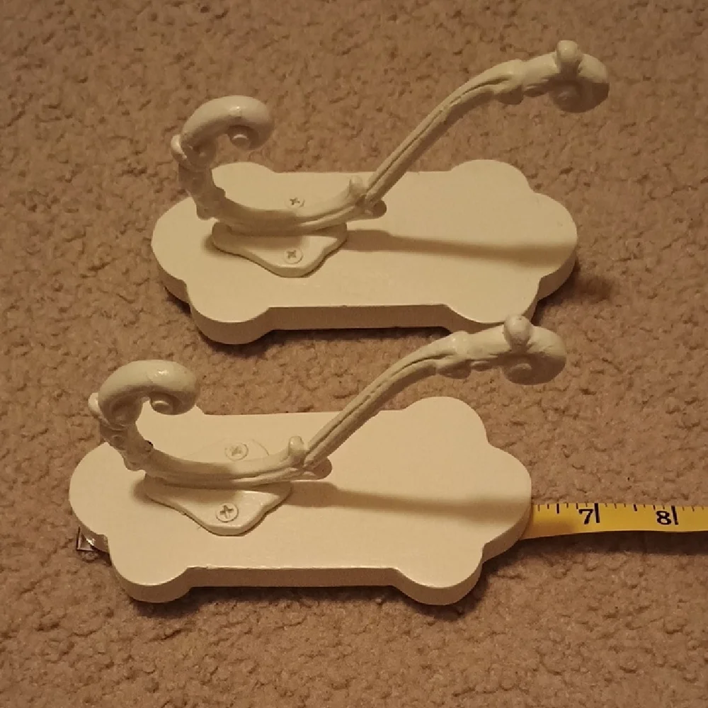 White Decorative Wall Hooks Home Decor Organization Set Of 2